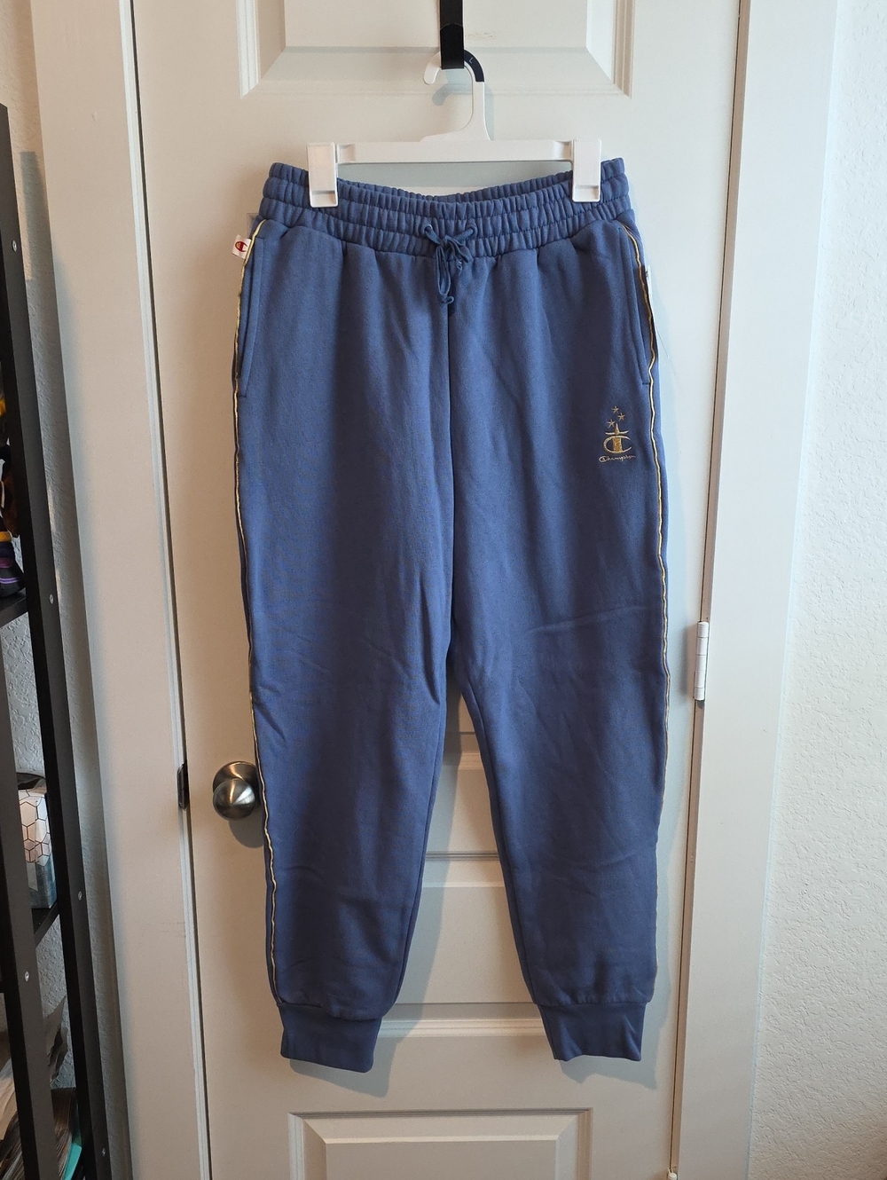 Champion Blue Jogger Sweatpants with Gold Trim Small G116